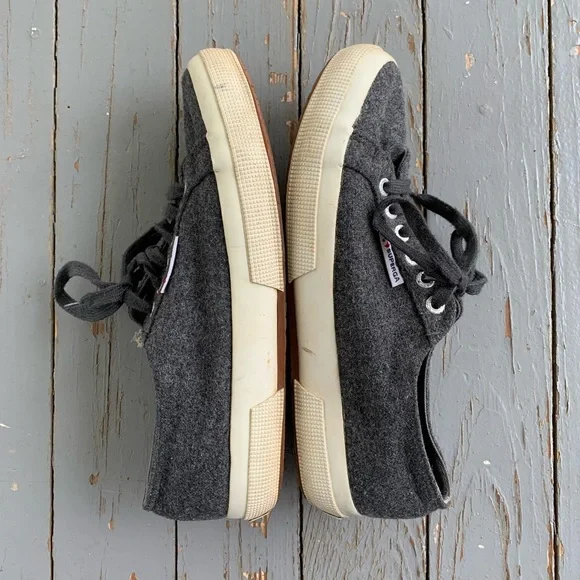 Superga Cotu Grey Wool Sneaker Trainer EU Size 40 - Picture 3 of 5